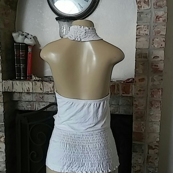 A'GACI ruffled/shirred halter top - Picture 3 of 8